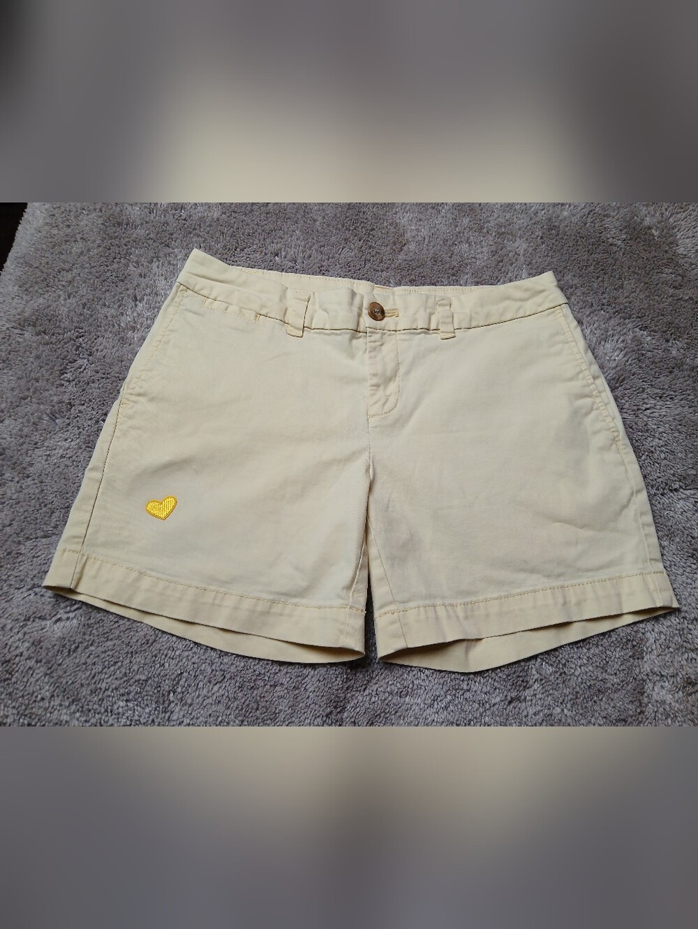Faded Glory Women’s Cream Chino Shorts with Heart Detail